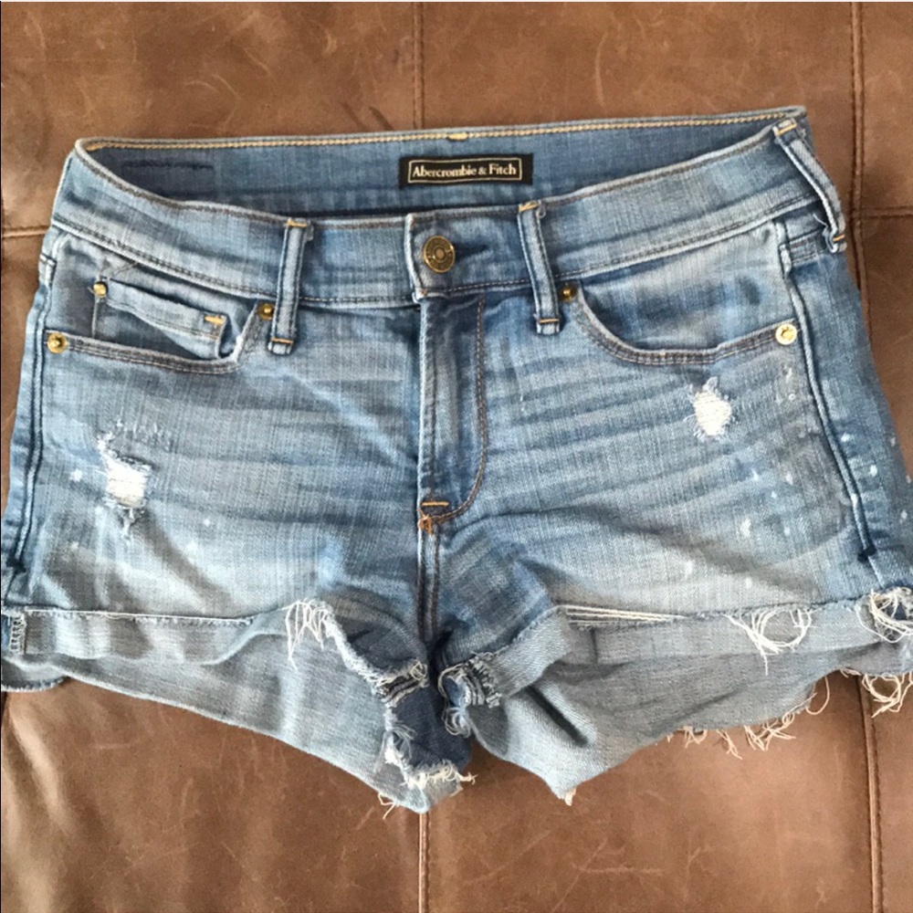 Abercrombie + Fitch distressed denim shorts